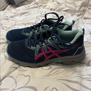 ASICS Women's Athletic Shoes - Navy and Pink